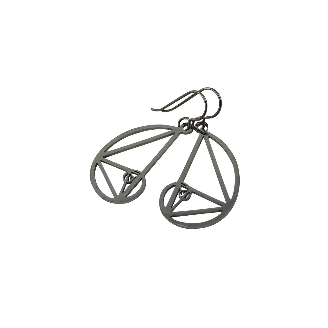 Fibonacci dangle earrings - Pure titanium and stainless steel