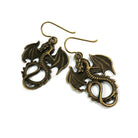 Statement dragon earrings, Niobium medieval dangle earrings, Fantasy jewelry gift, Nickel free sensitive ears earrings