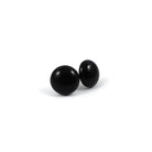 Black agate stud earrings, Pure titanium and gemstone jewelry