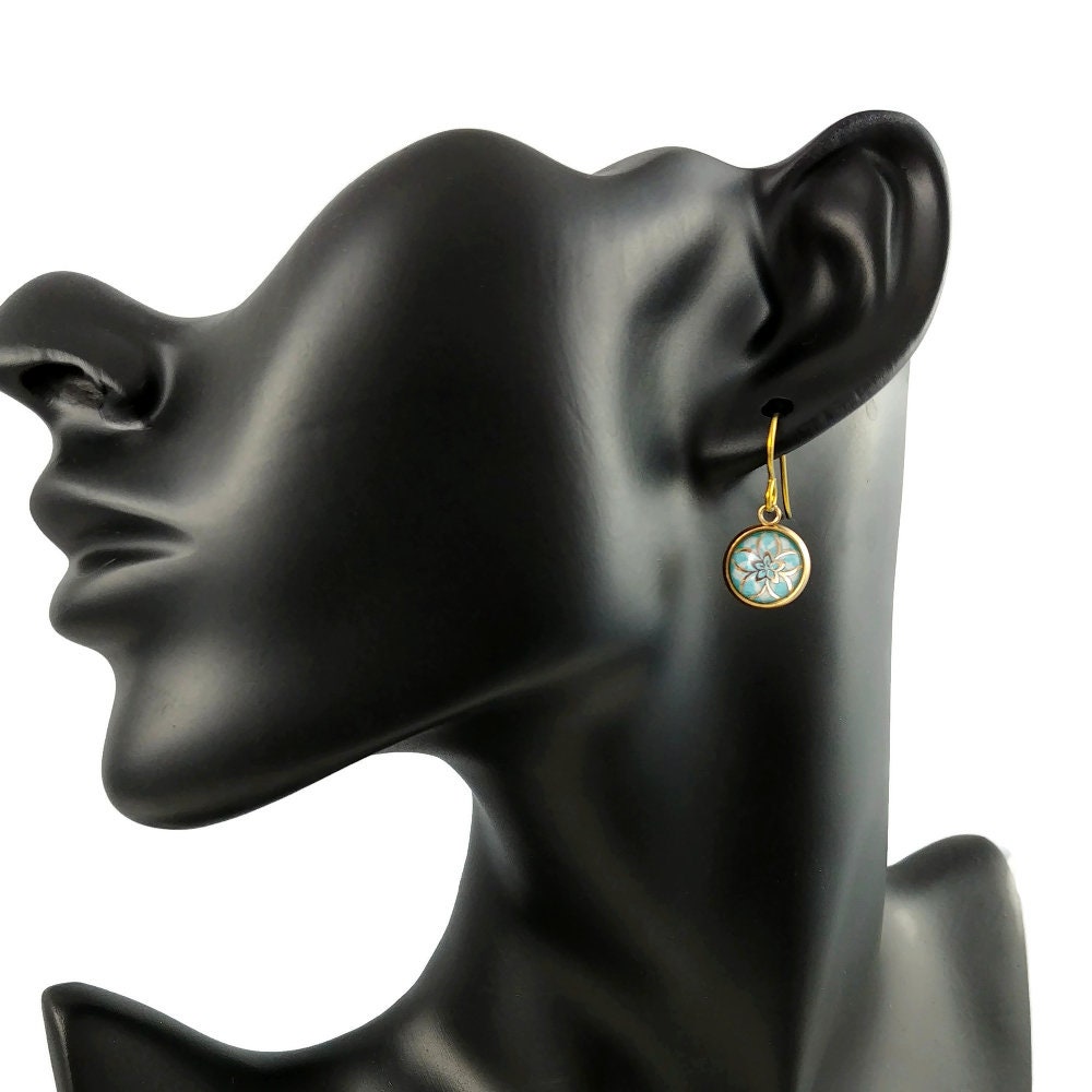 Hypoallergenic Niobium Earrings, Flower Dangle Earrings, Simple Lightweight Dainty Earrings, Womens Jewelry