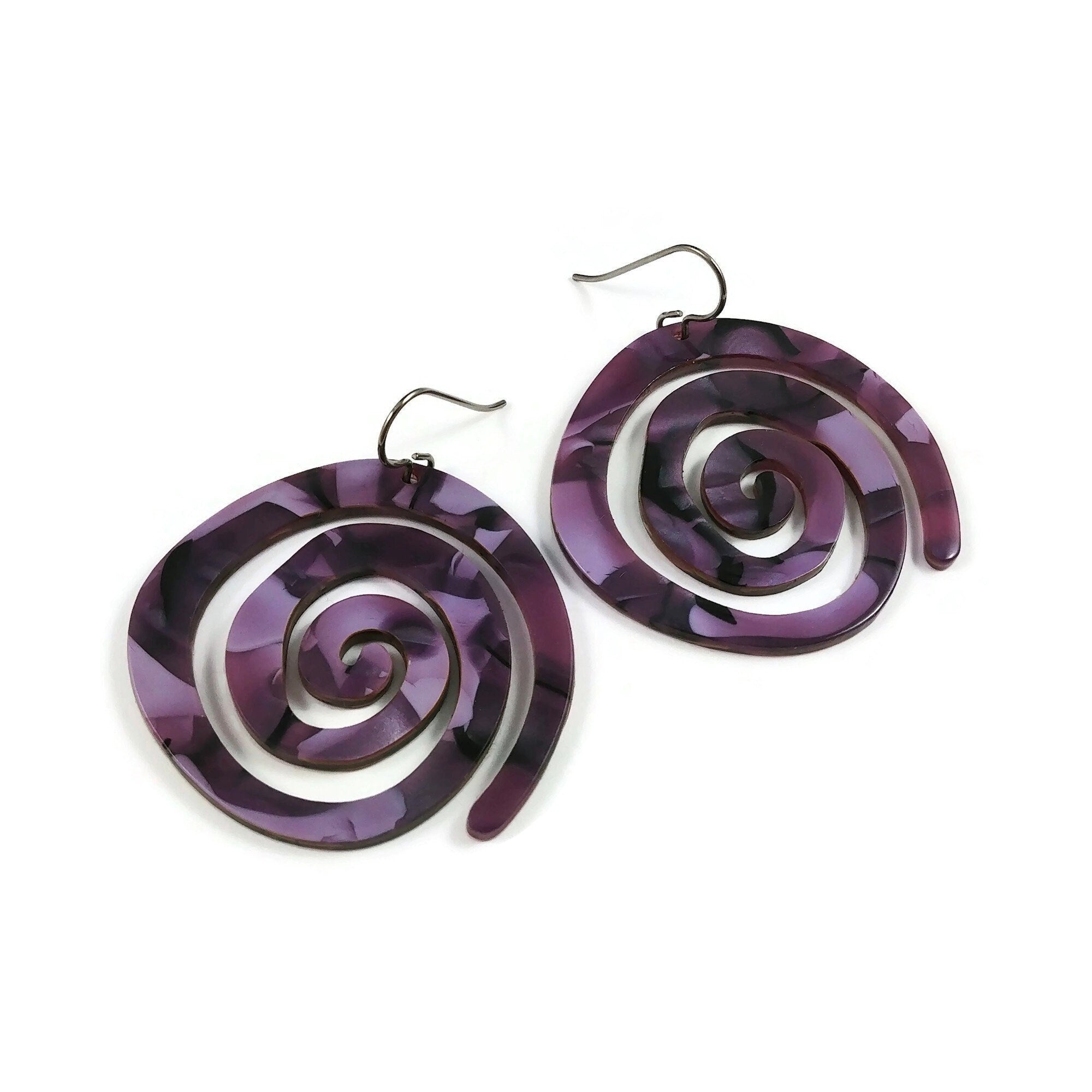 Titanium deals spiral earrings