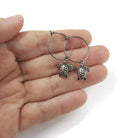 Turtle titanium hoop earrings, Hypoallergenic handmade jewelry, Ocean earrings for sensitive ears