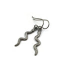 Dangle snake earrings, Implant grade titanium for sensitive ears, Snake jewelry for women