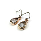 Rhinestone and rose gold earrings, Hypoallergenic pure titanium jewelry, Everyday lightweight dangle earrings