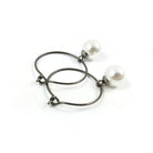 Minimalist pearl hoop earrings, Hypoallergenic pure titanium jewelry, Implant grade safe for sensitive ears