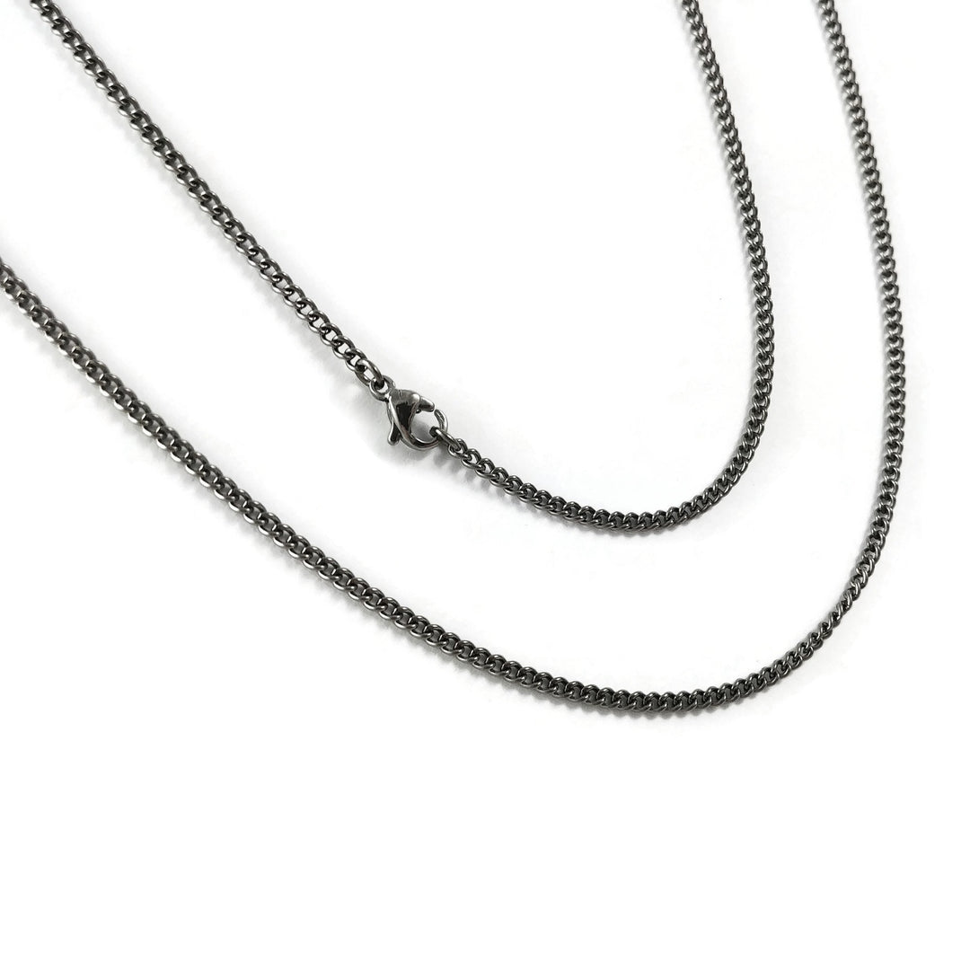 Pure titanium curb chain necklace, Waterproof non tarnish necklace, Hypoallergenic men women jewelry