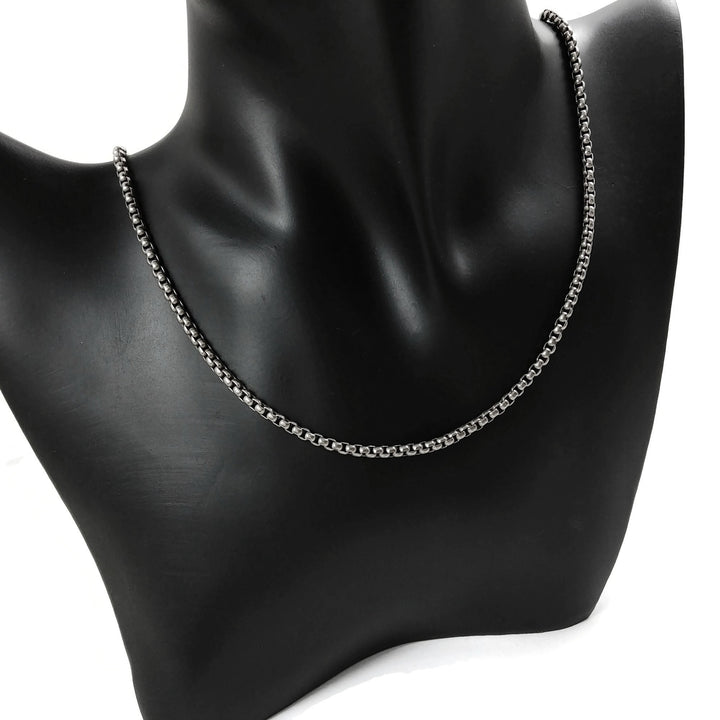Titanium men box chain necklace, Waterproof and non tarnish jewelry, Hypoallergenic implant grade