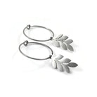 Botanical hoop earrings, Implant grade pure titanium jewelry for sensitive ears, Tarnish free