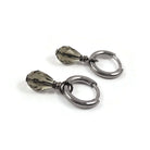 Drop crystal hoop earrings, Implant grade pure titanium jewelry for sensitive ears, Tarnish free