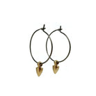 Titanium hoops with cone spike charms, Hypoallergenic jewelry, Lightweight earrings for sensitive ears