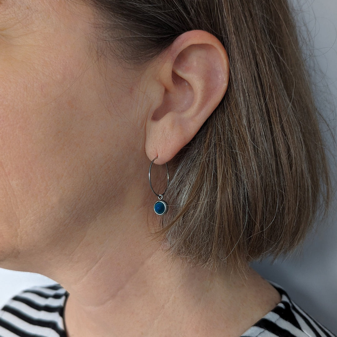Gemstone Titanium Hoop Earrings Hypoallergenic Jewelry For Sensitive gemstone-titanium-hoop-earrings-hypoallergenic-jewelry-for-sensitive