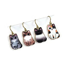 Cat earrings, Pure niobium dangle earrings, Hypoallergenic gold jewelry, Fun cat lover gift ideas