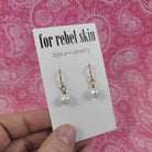 Real freshwater pearl drop earrings, Hypoallergenic pure niobium jewelry, Tarnish free gold