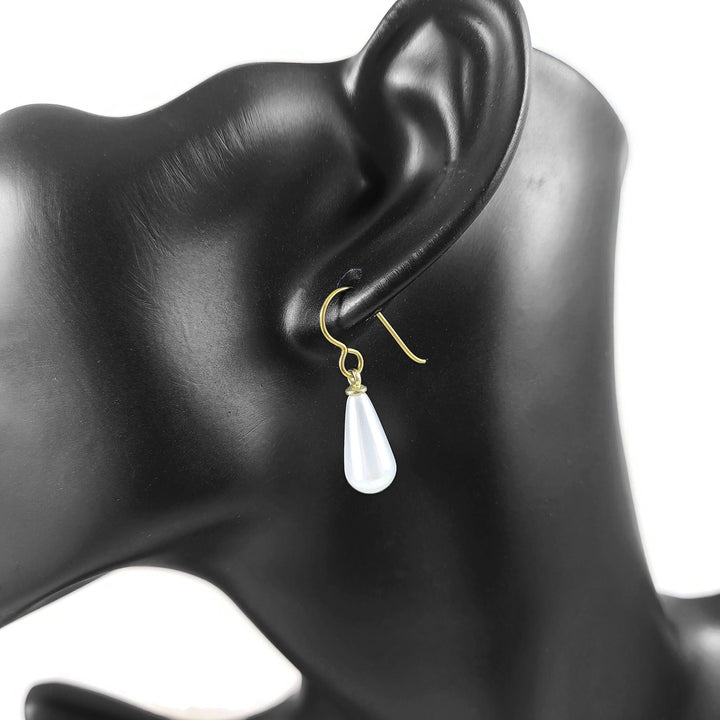 Oval pearl earrings, Hypoallergenic pure niobium jewelry, Baroque pearl earrings