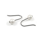 Minimalist pearl drop earrings, Hypoallergenic pure niobium jewelry, Tarnish free, Real freshwater pearl