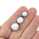 Pearly stud earrings, Hypoallergenic surgical stainless steel, White plastic pearl jewelry